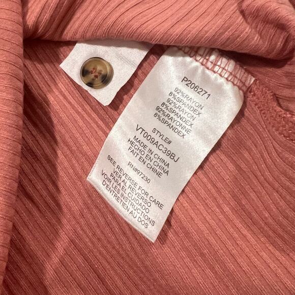 Steve Madden Women's Long Sleeve Pink Button Down with Ruching Size M - Picture 5 of 9